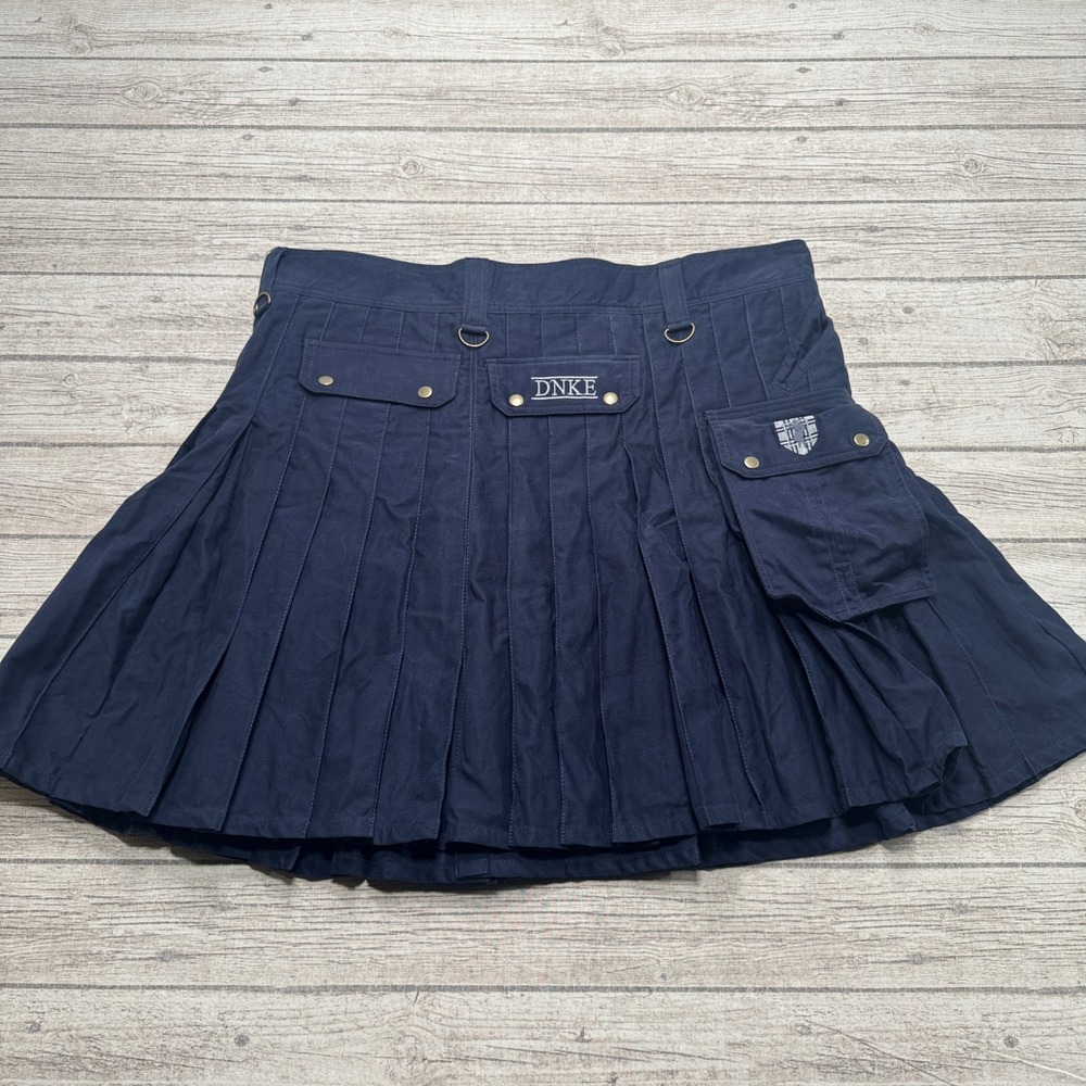 Damn Near Kilt'Em Utility Kilt Men's 48 Navy Blue Pleated Cargo Pocket Workwear